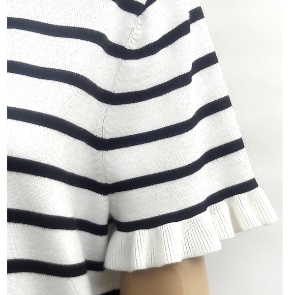 Karl Lagerfeld Black and White Striped Knit Top - Picture 2 of 5
